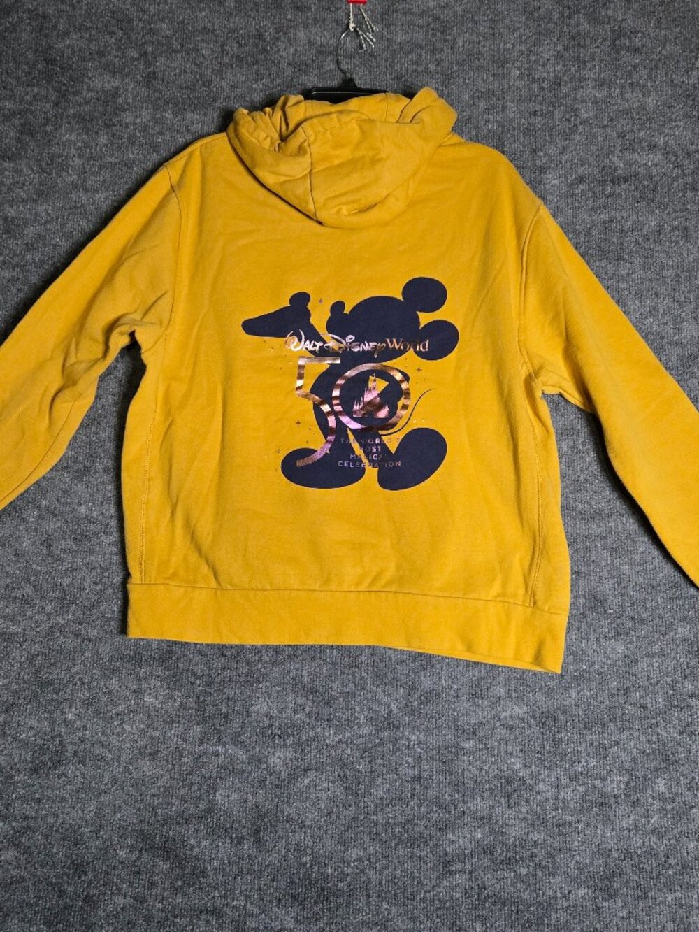 Walt Disney World 50th Anniversary Hooded Sweatshirt, Gold, Size-Medium
